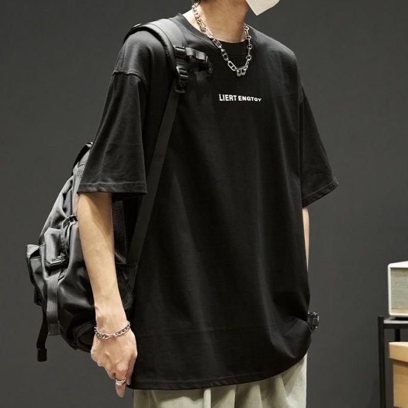 Cotton Fashion Brand Half Sleeved Short Sleeved T-shirt for Men Men's Fashion Versatile Shirt