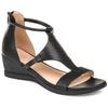Faashion Style Simple Casual Back Zipper Wedge Shoes Ladies Retro Sandals Lightweight Open-toe Sandals Plus Size 35-43