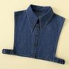 Unisex XXL Denim Shirt Fake Collar for Mens Suits Detachable Collar Big Pointed Lapel Vest Style False Collars for Womens