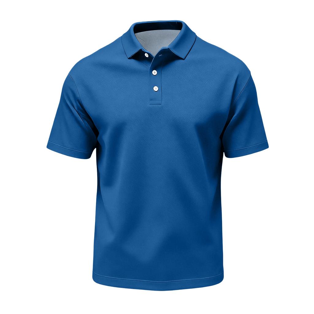 Men's Casual Quick Dry Mesh Golf Polo Shirt Short Sleeve Lightweight Breathable Classic Fit Button Down Collar Top for Sports Outdoor Activities