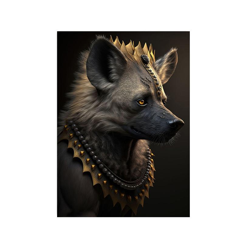 Black Gold Animals King Gorilla Lion Posters Prints Rabbit Elephant Canvas Paintings Wall Art Picture for Living Room Home Decor