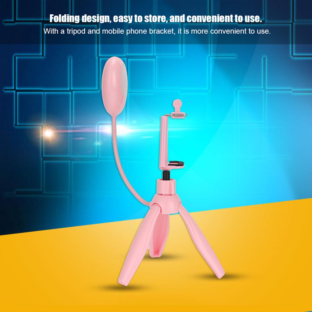 Składana lampa do naświetlania urody do transmisji na żywo na telefon komórkowy ze statywem i uchwytem na telefon