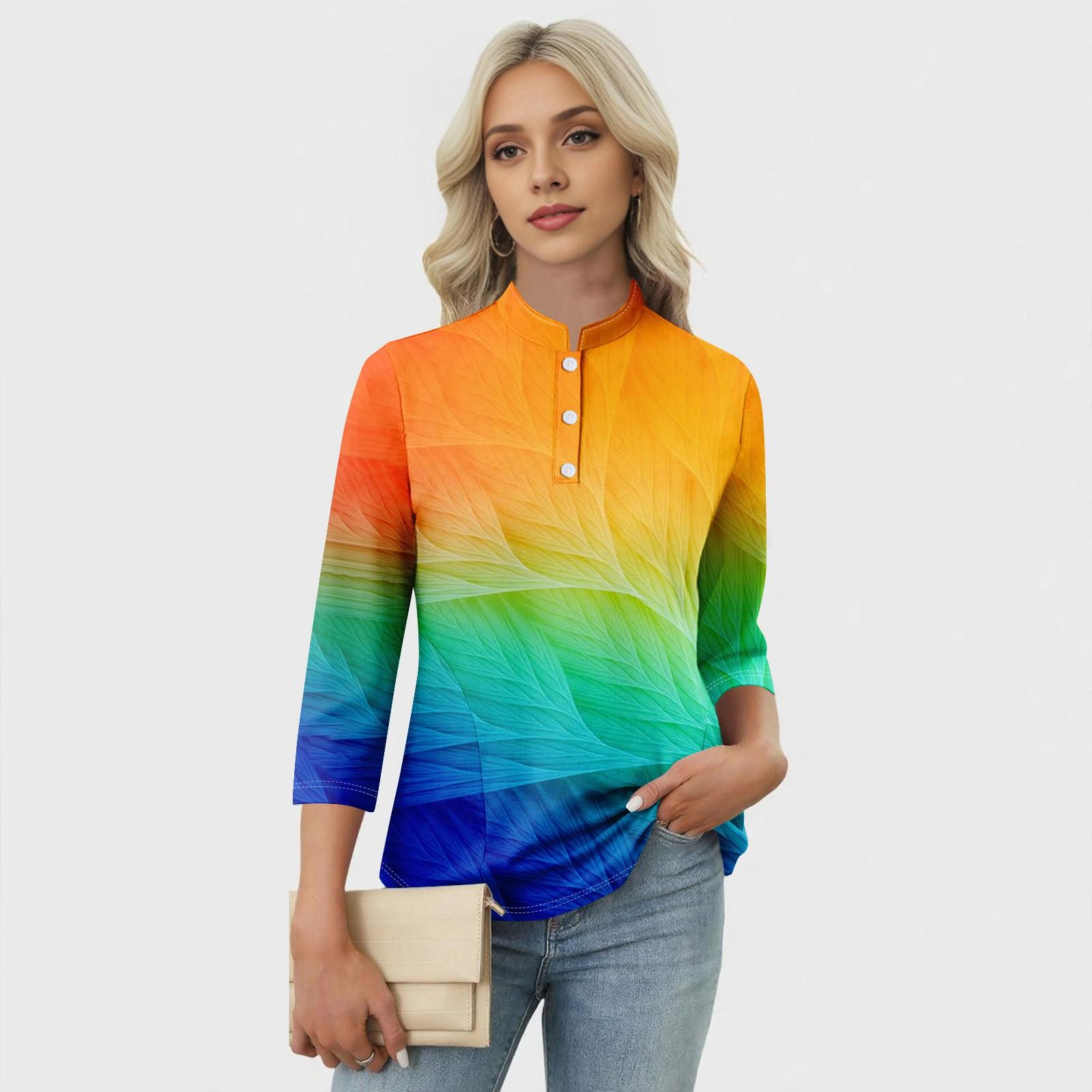 

Женский повседневный топ с V-образным вырезом, рукавом 4/3 и декоративными пуговицами XXL зелёный