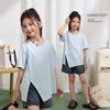 Girls' Irregular Slit Summer T-Shirt