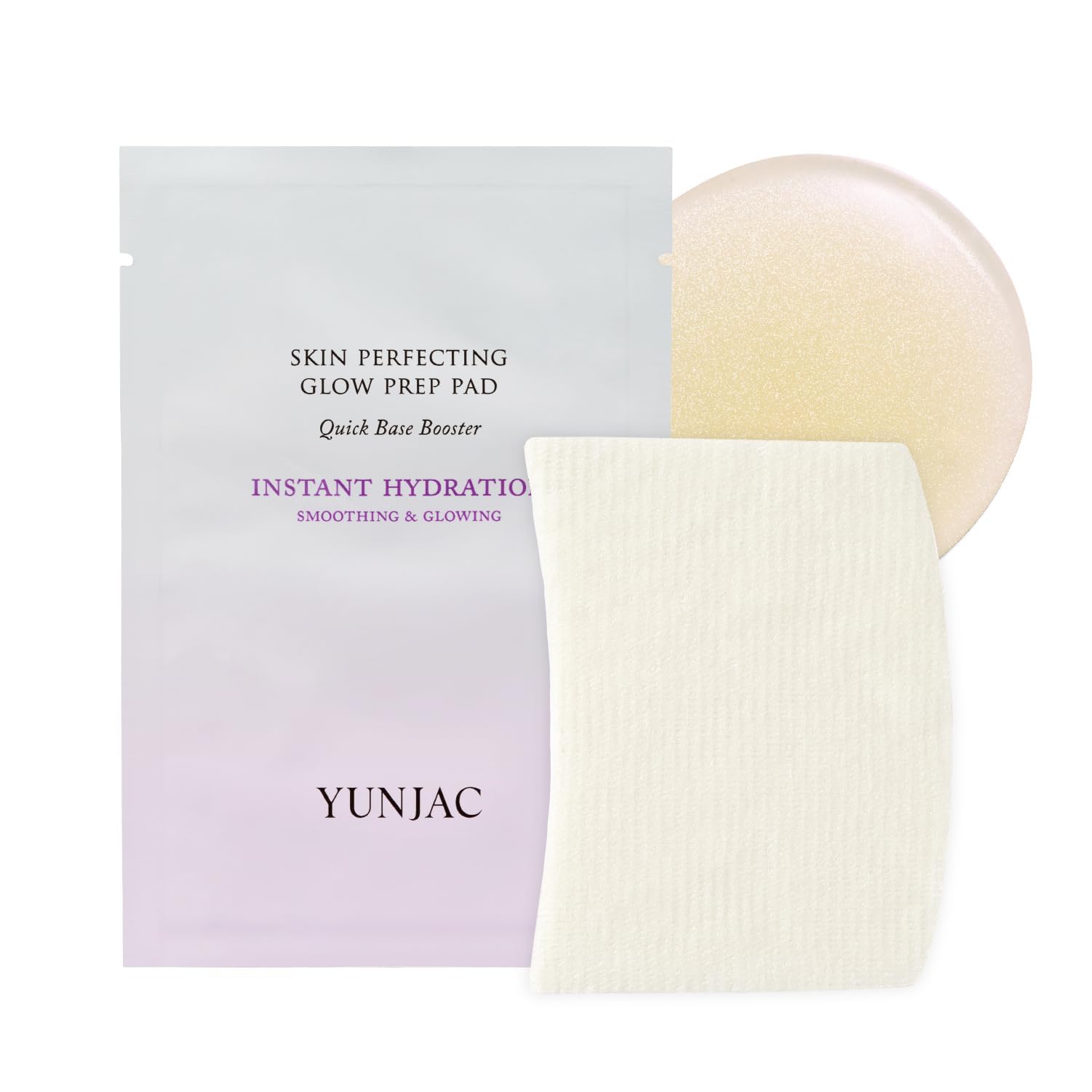 

YUNJAC Skin Perfecting Glow Prep Pads, 45 pads, Vegan Cotton Lotion Pads, Fermented Green Tea Formula, for Pre-Makeup Base, 3 pads x 15 sets
