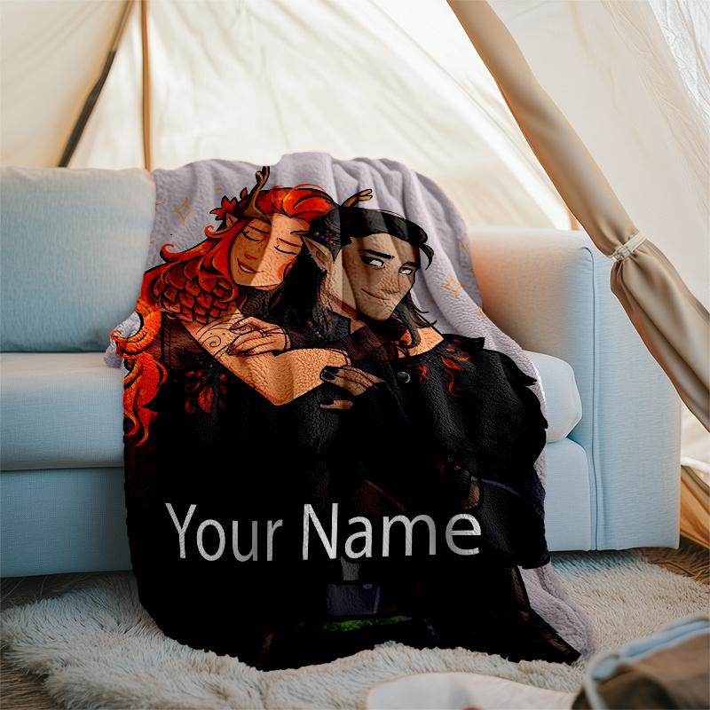 Custom Name Vox Machina Theme Printed Blanket - Perfect for Couch, Bed, Travel & Outdoor Use | Machine Washable, Cozy & Durable.