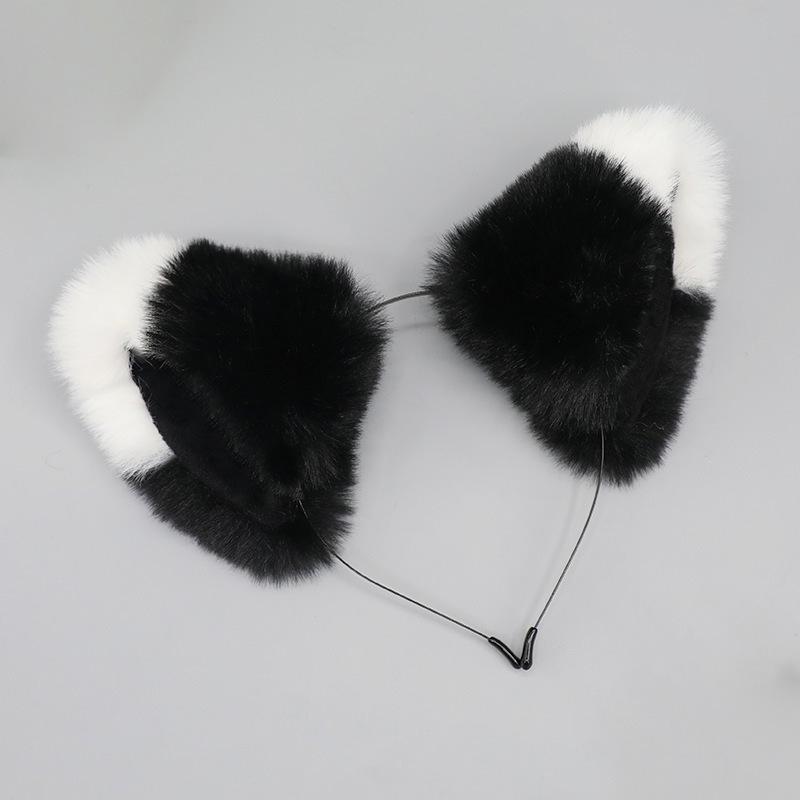Diadema Lolita con Orecchie di Gatto e Volpe in Peluche - Fascia Cosplay Fatta a Mano