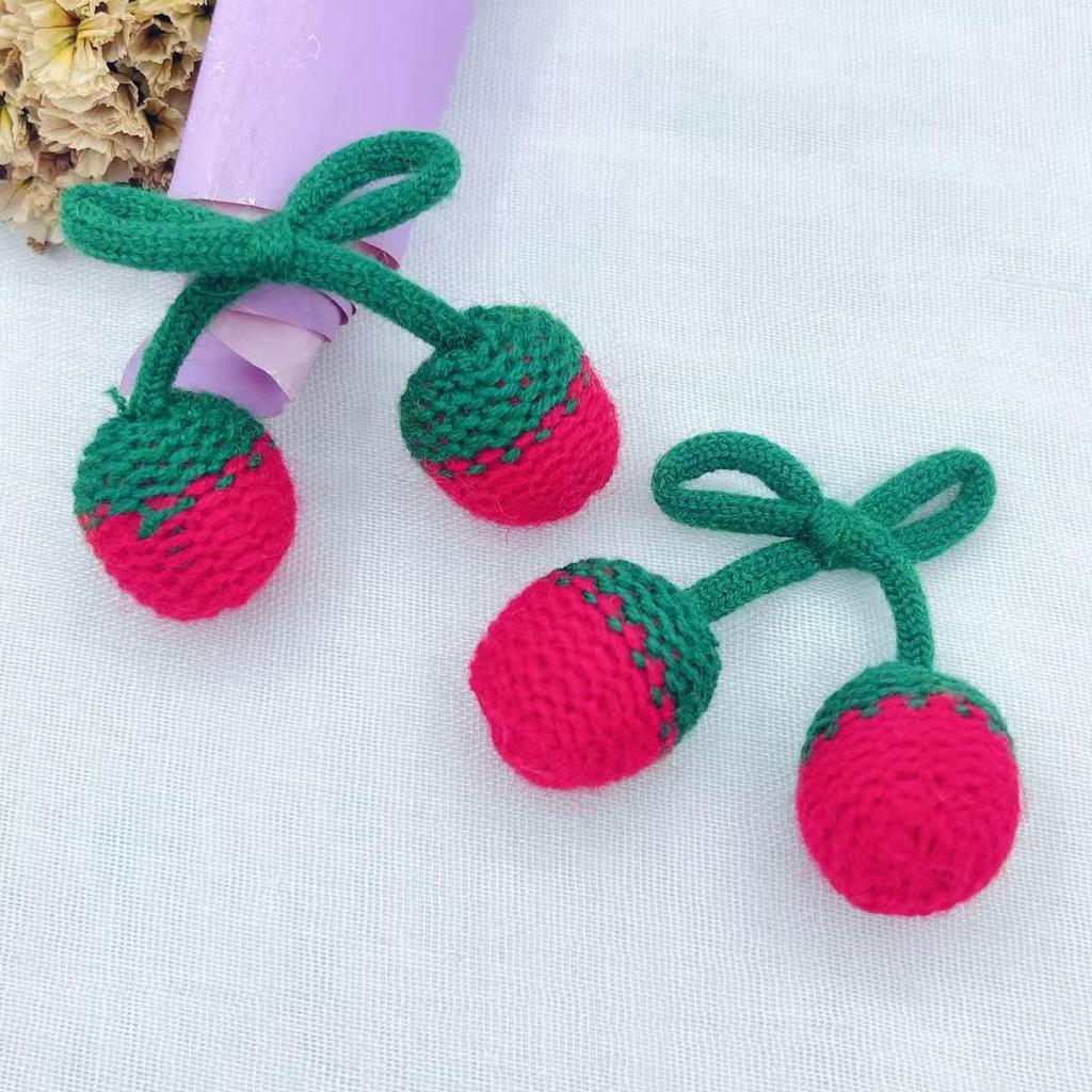 Cherry 3D Knitted Wool Yarn for DIY Jewelry, Socks, Hats, Toys, Keychains, and Decorative Accessories