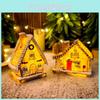 Christmas Resin Miniature House Led Light For Holiday Tabletop Decor