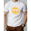 Men'S Summer Casual Short-Sleeve T-Shirt with Glasses And Sun Pattern