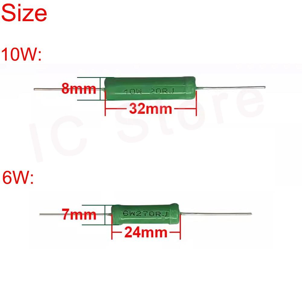 20PCS Wire Wound Resistance RX21 5W 6W 10W Resistor 5% 3 4.7 10 22 27 47 100 120 180 200 220 270 330R 360 510 1K 10K 12K 15K Ohm