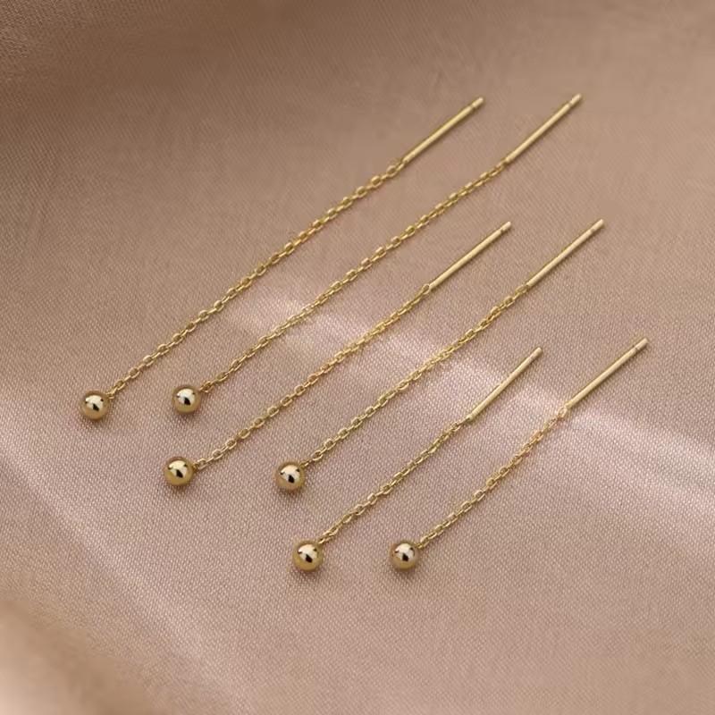 Elegant Long Tassel Bead Earrings Fairy Drop Dangle Studs Comfortable For Sleeping Wear Hypoallergenic Jewelry