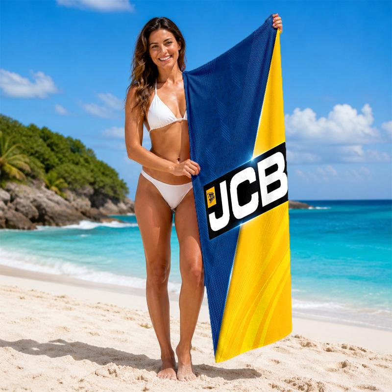 JCB Print Microfiber Beach Towel Sand?Resistant Lightweight Towel For Swimming Outdoor Travel Use