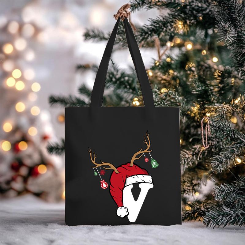Christmas Letter Print Messenger Bag Student Casual Canvas Bag New