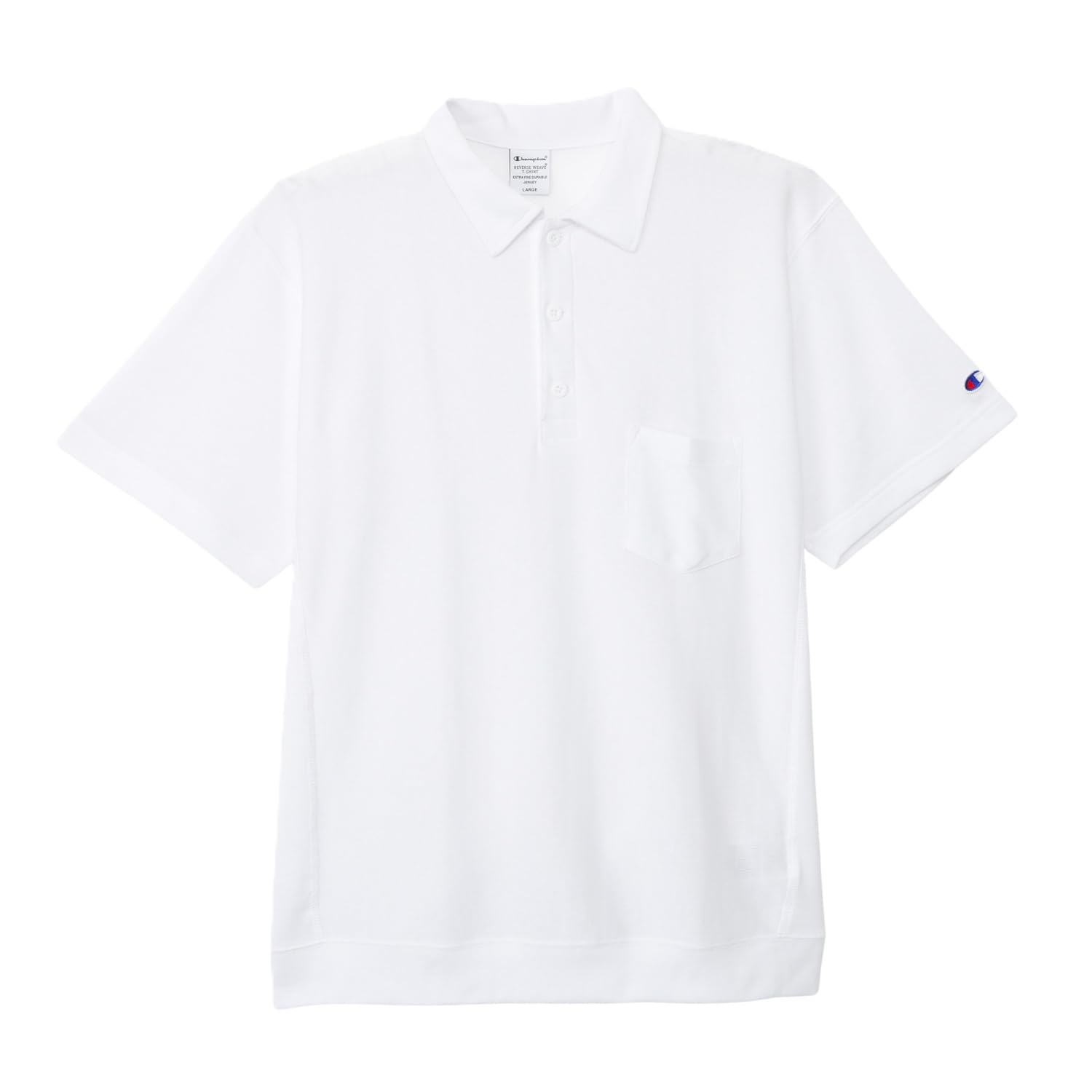 

Мужская рубашка поло Champion Cotton USA свободного кроя Reverse Weave с карманом, белая, C3-B308 белый