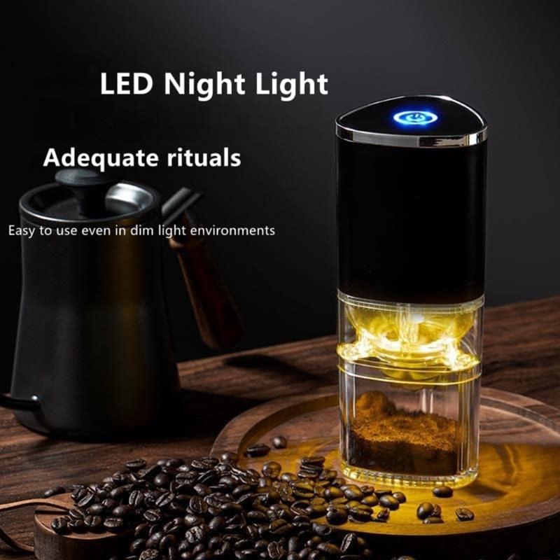 Electric Coffee Grinder Adjustable Grind Settings Plastic Coffee Mill Portable Coffee Bean Grinder for Outdoor Portable