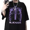 New Skull Printed Rib Jacket Version Loose Gothic Style Short Sleeve T-shirt Wholesale Women Tops Harajuku Fashion Summer