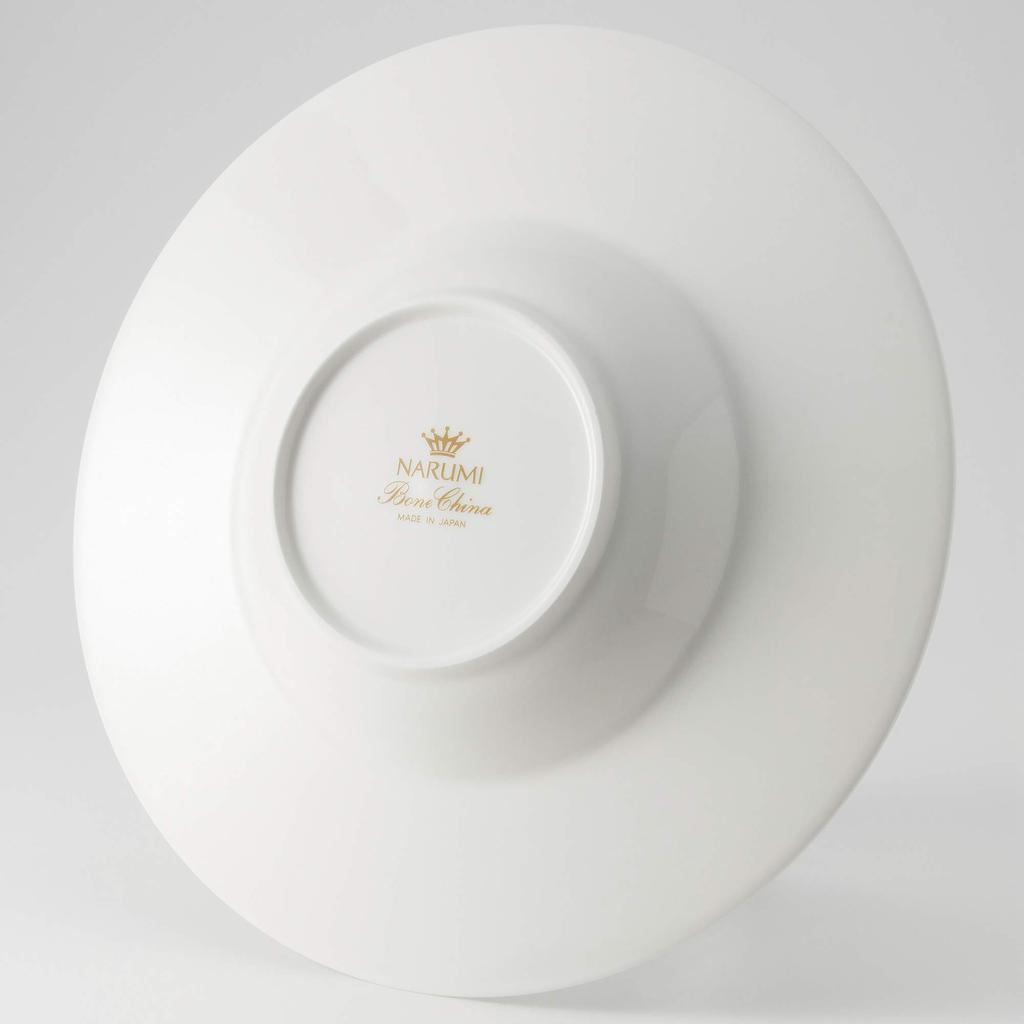 NARUMI Stone Relief Pasta Plate, 25cm, White, Simple and Stylish, Relief Rim, Soup, Microwave, Dishwasher Safe, Made in Japan, 51095-5550