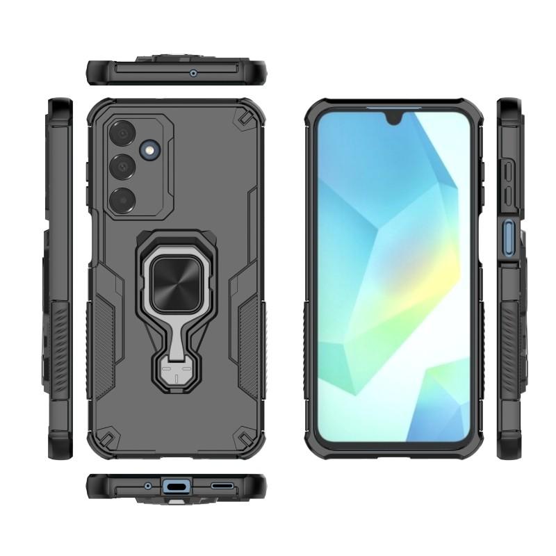 For Samsung Galaxy A16 4G/Galaxy A16 5G Phone Case WANLONFENG PC TPU Back Cover Kickstand with Tempered Glass