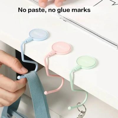 1pc Schoolbag Hook Heavy Table Purse Bags Hooks Travel Handbag Table Side Hanger Non Stick Seamless Office Desktop Organizers