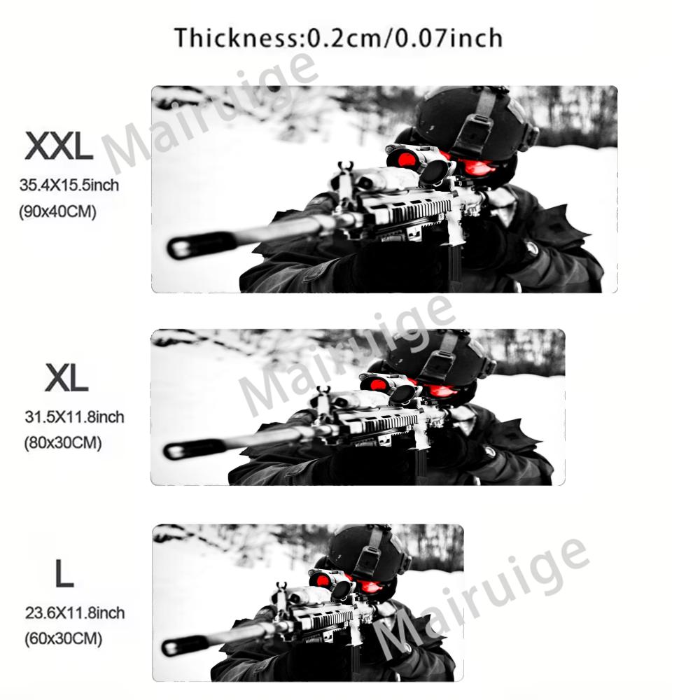 XXL Oval Tactical Gun Mouse Pad Large Office Keyboard Pads New Gamer Computer Desk Mat Rubber Anti-slip HD Gaming Mousepads
