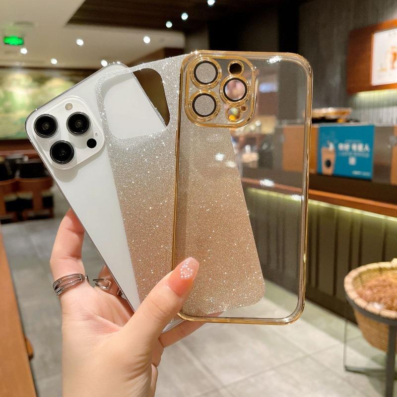 Applicable To Apple 16proMax Flash Powder Mobile Phone Case Electroplated IPhone 15 Gradient High-end 14 Anti-fall Protection Case