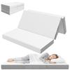 Folding Mattress, 3-Part, 140 x 190 x 15 cm, Gel Memory Foam Guest Mattress, White