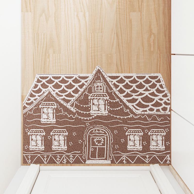 Tapete de Porta Antiderrapante com Filhote de Natal - Remove Poeira, Resistente a Manchas, Tapete de Entrada Cortável