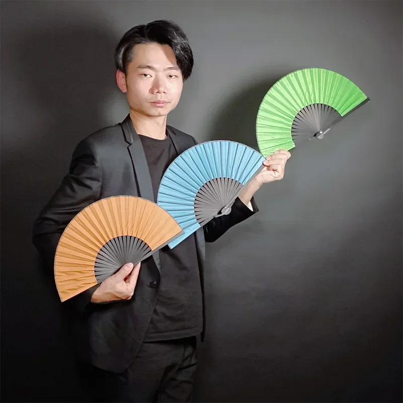

Triple Fan Production Magic Tricks Threes Fans Appearing Auto Unfolded Magia Stage Street Illusions Gimmicks Mentalism Props