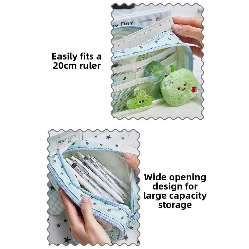 Large Capacity Star Pencil Case Multi Layer Pen Bag New Stationery Pouch  Stationery