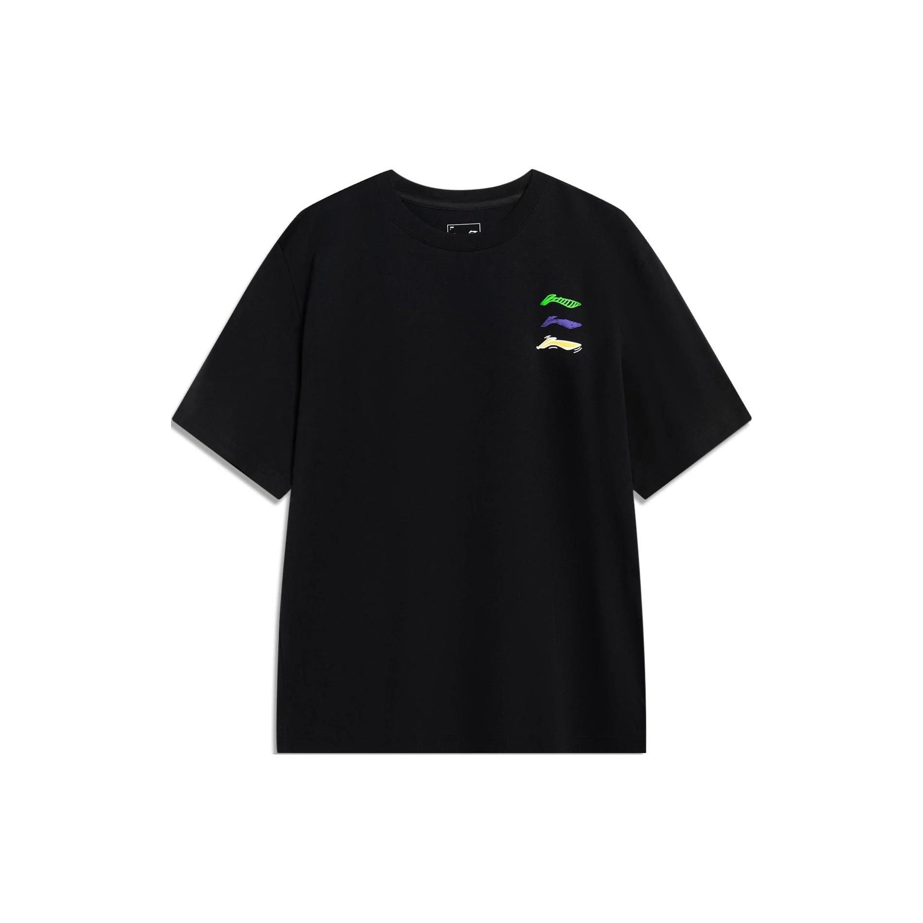 Li-Ning Triple Logo Loose Fit T-shirt  Black  Men s AHST787-4 M