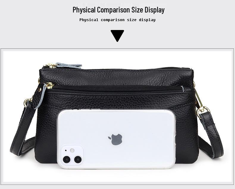 Women's Genuine Leather Multi-Compartment Crossbody Clutch Bag