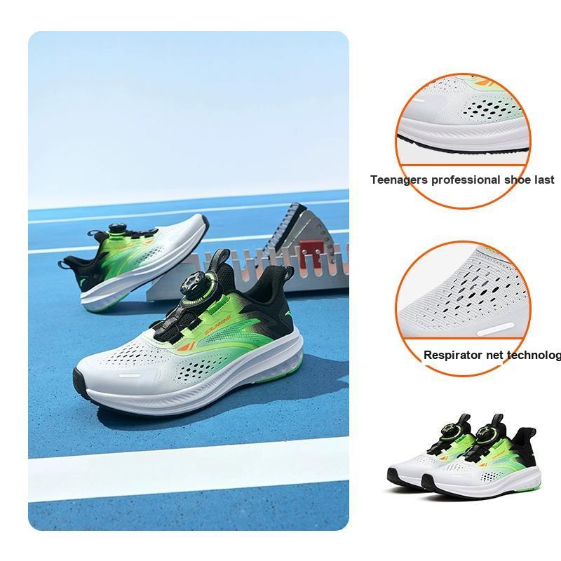 Anta Hailang Lite Mesh Bequem Verschleißfest Atmungsaktiv Niedrig geschnitten Kinder Laufschuhe Kinder Sneaker Grün Schwarz Weiß 312325534H-7
