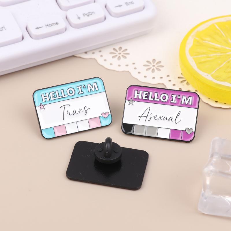 Funny Enamel Brooches Asexual Trans Gay Lesbian Pride Lapel Pins Cute Badges for Backpack Jacket Decoration