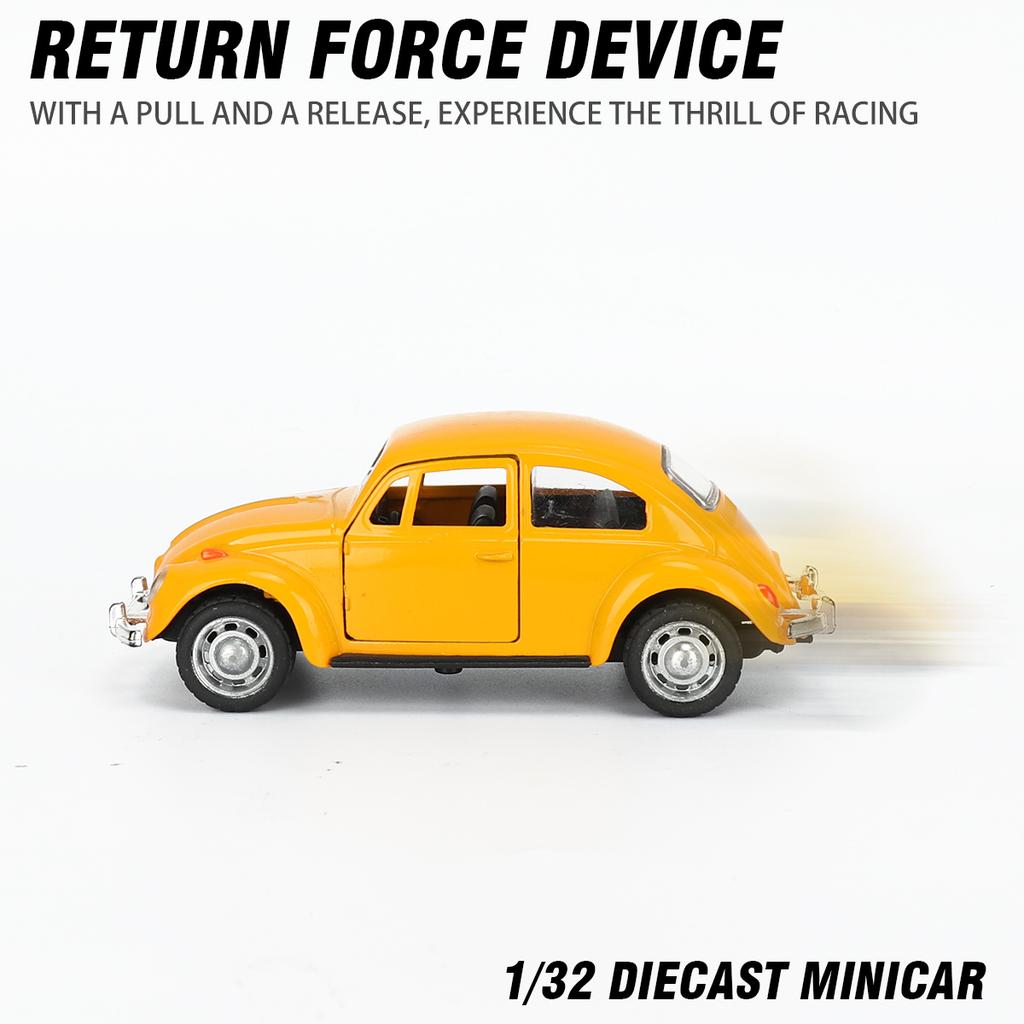 1:32 Motorcar Decoration Auto Carrying Accessories For Boy Gift Alloy Car Model Beetle Vintage Door Opening Force Children'S Toy