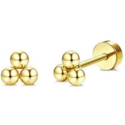 Drperfect 1Pair Flat Back Earrings for Women Surgical Steel Earrings for Sensitive Ears Hoop Stud Cartilage Tragus Piercings