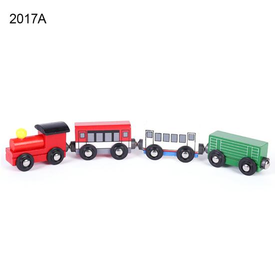 4Pcs Magnetic Wooden Miniature Train Carriage Model Developmental Kids Toy Gift