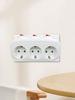 Extension Socket with 3 Individual Switches 3 Horizontal Socket Power Adapter Wall Socket for Living Room Bedroom