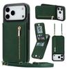 Wallet Zipper Crossbody Lanyard 4 Credit Card Slot Case For iPhone 17 Pro Max 17 Air 16e 16 1514 + 13 12 11 XR XS 8 Plus 7 Cover