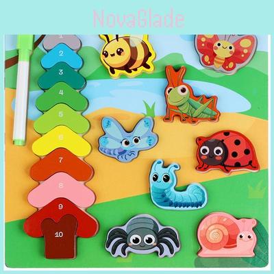 Educational Wooden Toy Withanimals Dinosaurs Insects For Early Childhood Brain Boosting