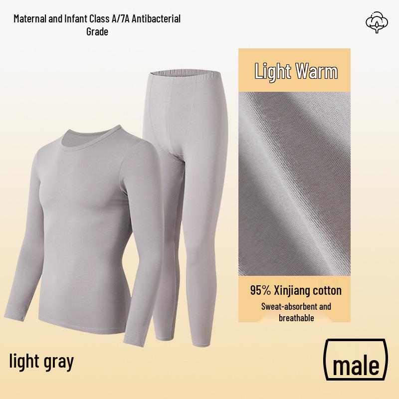 Class A Pure Cotton Thermal Underwear Set for Couples: Thin, Elastic, Warm Winter Wear for Men & Women