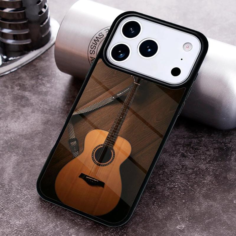 Retro Guitar Music Phone Case for iPhone 17 16 15 Pro Max Air 14 13 12 11 Plus Shockproof Capa Cover