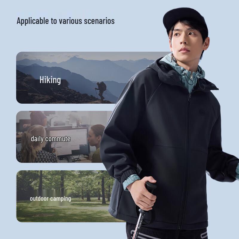 JD Men's Outdoor Water-Resistant Softshell Jacket