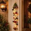 Decorazione Natalizia 2026 Festa Appendiabiti Luminoso Uncinetto Fatto a Mano Babbo Natale Ornamenti Albero di Natale Ornamento Campanella Decorazione Parete d'Ingresso Casa