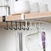Practical Mug Holder Shelf with 6 Hook for Kitchen Supplies Cabinet Sundries and Wall Mounted Hanging Organizers