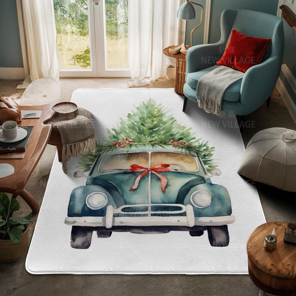 House Entrance Carpet Home Door Mat Living Room Bath Foot Bathroom Non-slip Water Absorption Rugs Bath Merry Christmas Winter