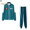 2 Pcs/Set Children Sweatshirt Pants Suit Cosplay Costume Contrast Color Lapel Zip-up Jacket Drawstring Elastic Waist Trousers Game Wooden Man Role
