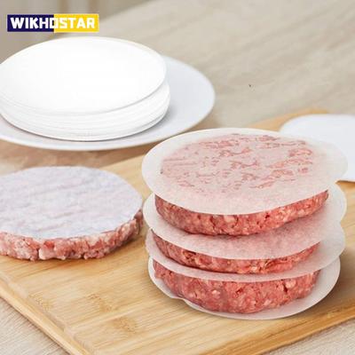 50/100pcs Round Hamburger Oil Blotting Paper Oven BBQ Grill Paper Absorbing Sheet Hamburger Patty Paper Kitchen Tools