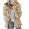 Fashion Casual Long-sleeved Autumn and Winter Women's Zipper Cardigan Coat, Thick Hooded Plush Women's Loose Warm Jacket 965#