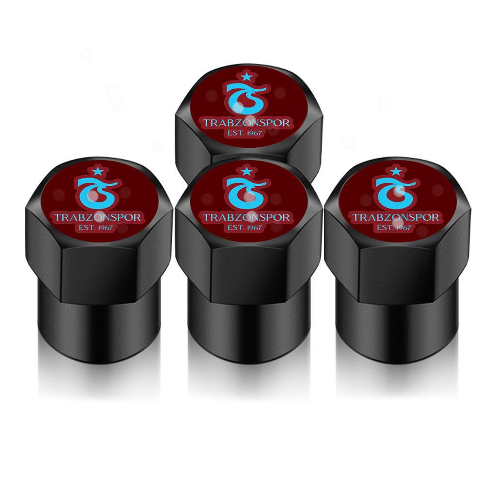 

4PCS Universal Car Valve Cap Accessories Wheel Tire Valve Stem Tyre Air Sticker For Trabzonspor Soccer Football Supporters Gift чорний